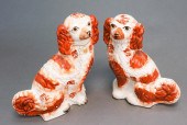 PAIR OF STAFFORDSHIRE GLAZED C