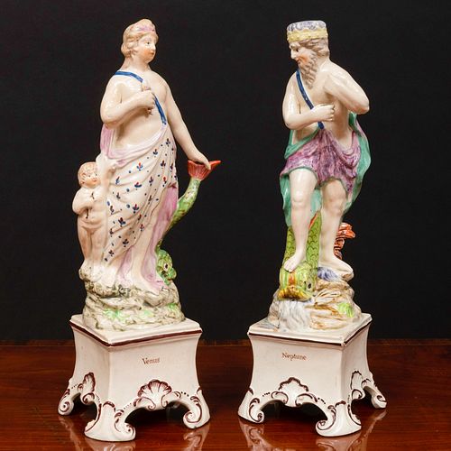 PAIR OF STAFFORDSHIRE GLAZED