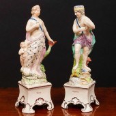 PAIR OF STAFFORDSHIRE GLAZED E