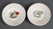 Pair of Staffordshire molded t