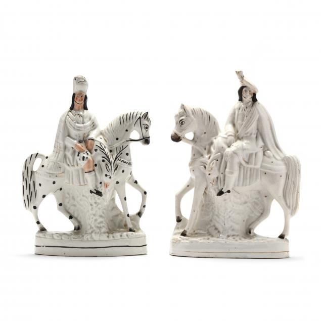 PAIR OF STAFFORDSHIRE MOUNTED