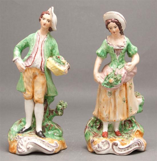 Pair of Staffordshire painted