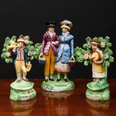 PAIR OF STAFFORDSHIRE PEARL GL