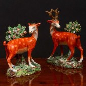 PAIR OF STAFFORDSHIRE PEARL GL