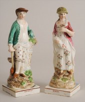 PAIR OF STAFFORDSHIRE PEARLWAR