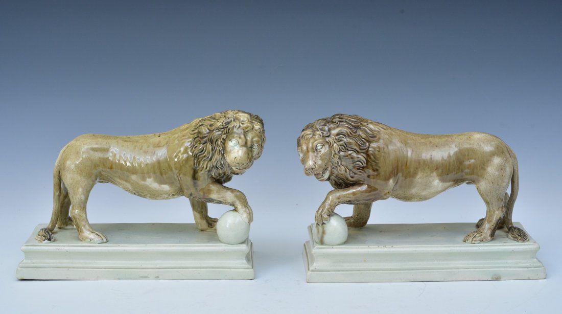 PAIR OF STAFFORDSHIRE PEARLWARE