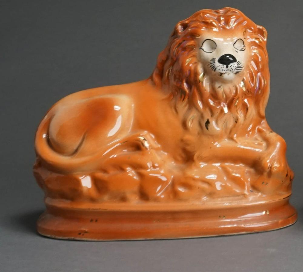 PAIR OF STAFFORDSHIRE RECLINING
