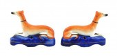 PAIR OF STAFFORDSHIRE RECLININ
