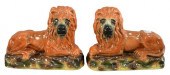 PAIR OF STAFFORDSHIRE RECUMBEN