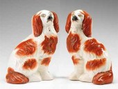 Pair of Staffordshire red and