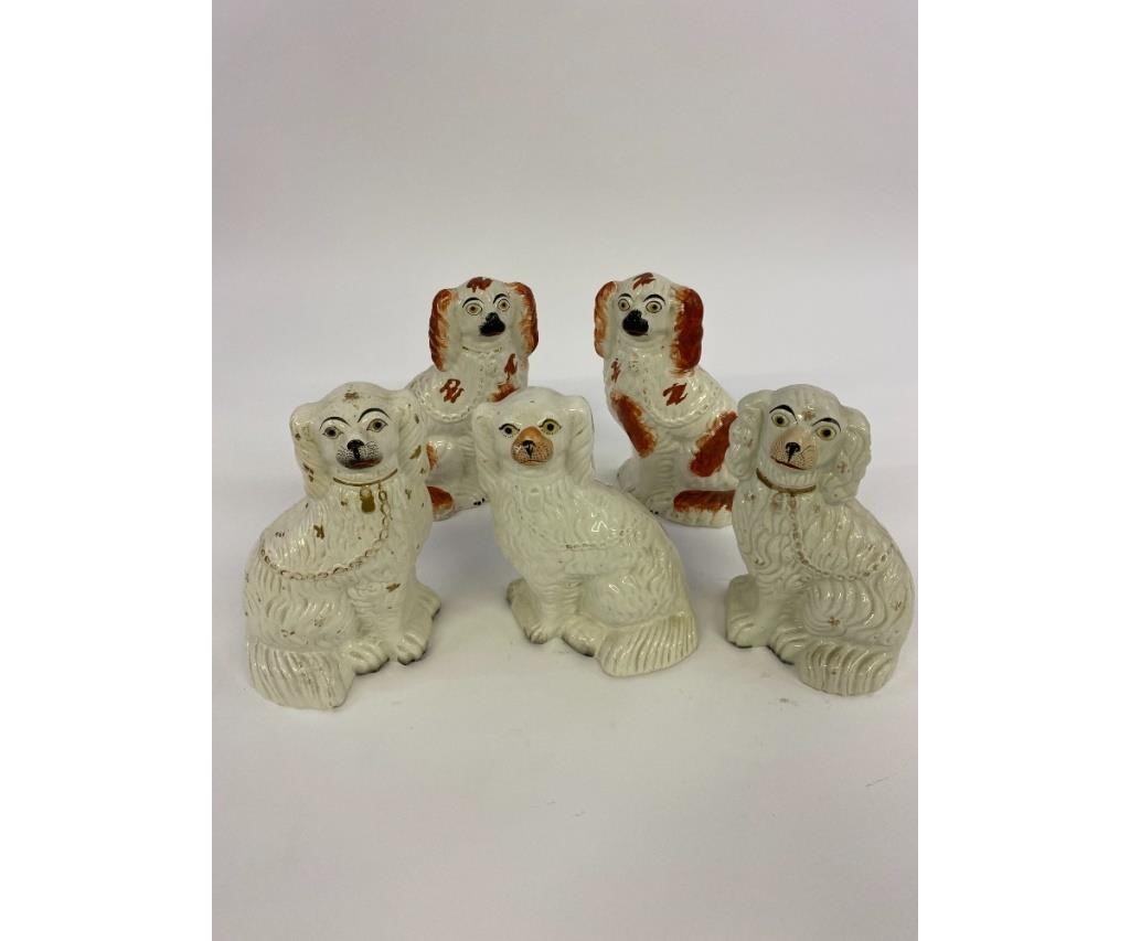 Pair of Staffordshire red spaniels,