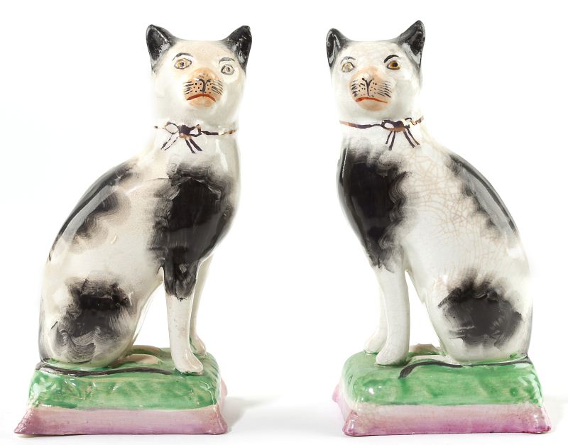 Pair of Staffordshire Seated
