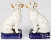 PAIR OF STAFFORDSHIRE SEATED L