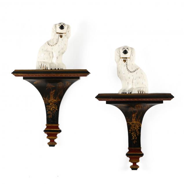 PAIR OF STAFFORDSHIRE SPANIELS