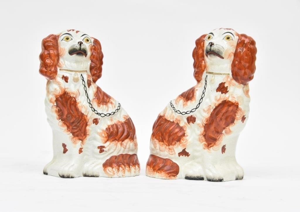 Pair of Staffordshire spaniels,