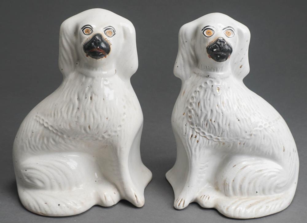 PAIR OF STAFFORDSHIRE SPANIELS H:
