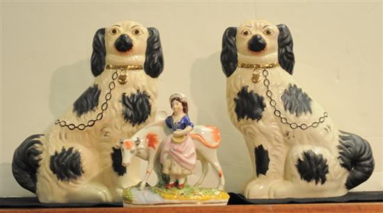 Pair of Staffordshire spaniels 