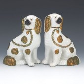 PAIR OF STAFFORDSHIRE SPANIELS