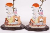 PAIR OF STAFFORDSHIRE SPILL VA
