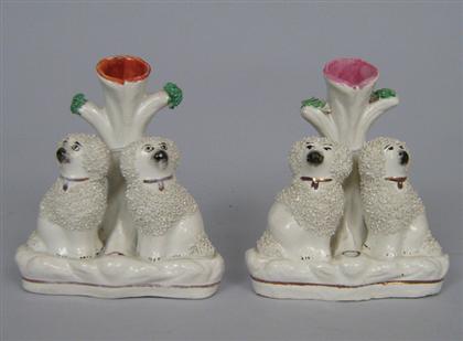 Pair of Staffordshire vases    Each