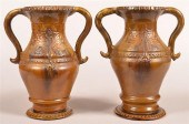 PAIR OF STAHL REDWARE POTTERY