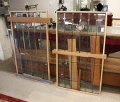 PAIR OF STAINED, BEVELED AND L