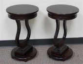 PAIR OF STAINED FRUITWOOD ROUN