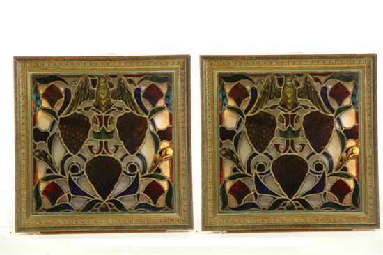 ***PAIR OF STAINED GLASS WINDOW