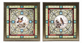 PAIR OF STAINED GLASS WINDOWS