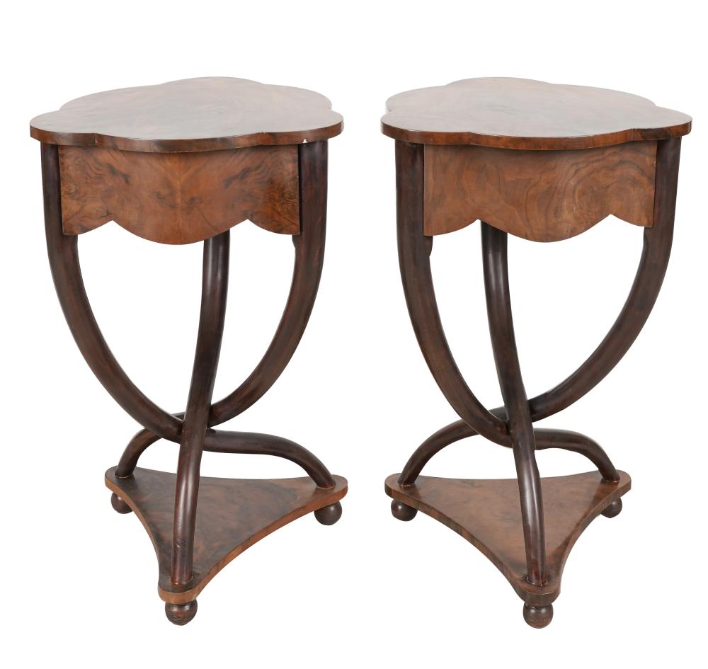 PAIR OF STAINED WOOD END