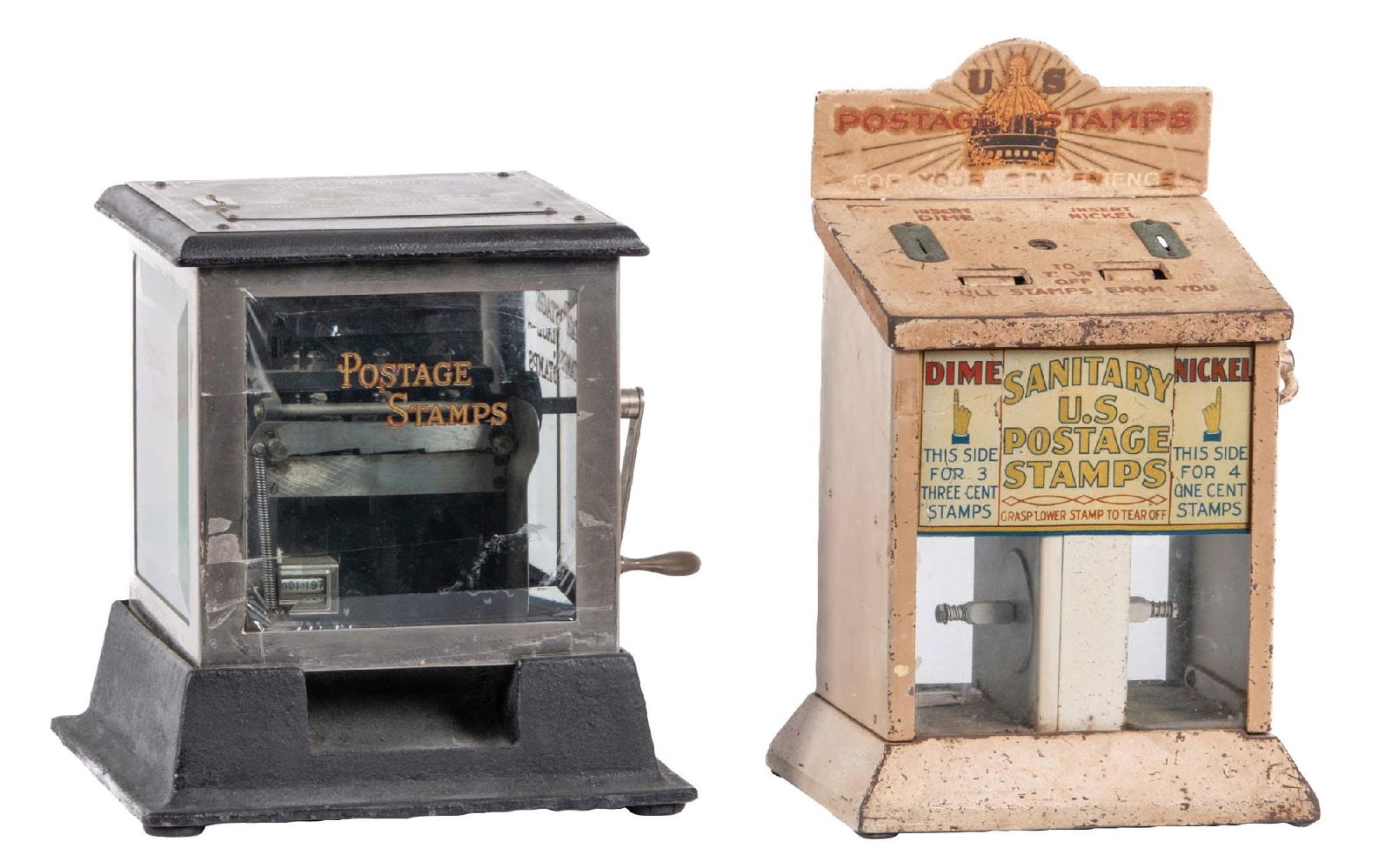 PAIR OF STAMP VENDING MACHINESC.