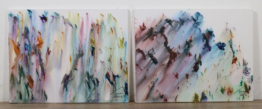 PAIR OF STANLEY LINDWASSER ACRYLICS