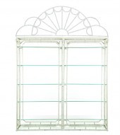 PAIR OF STEEL FAUX BAMBOO SHEL