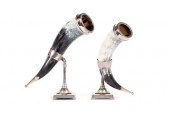 PAIR OF STEER HORN CORNUCOPIAS