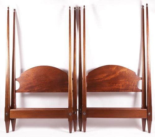 PAIR OF STEPHEN SWIFT MAHOGANY TWIN