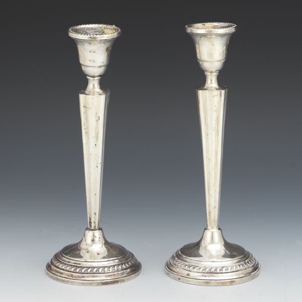 PAIR OF STERLING CANDLE HOLDERS