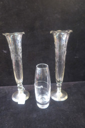 PAIR OF STERLING FOOT GLASS VA