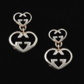 PAIR OF STERLING GUCCI DOUBLE