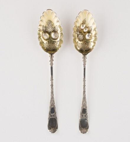 PAIR OF STERLING SILVER BERRY