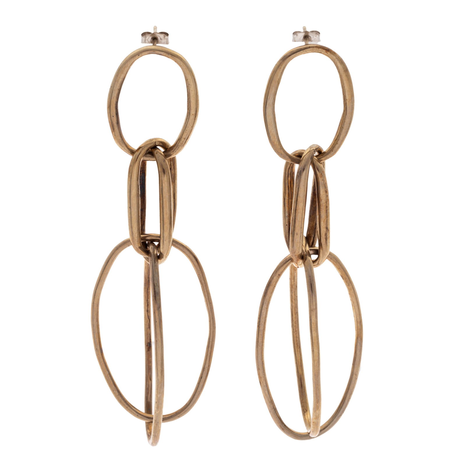 PAIR OF STERLING SILVER, BRASS