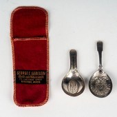 PAIR OF STERLING SILVER CADDY