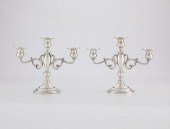 PAIR OF STERLING SILVER CANDLE