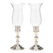PAIR OF STERLING SILVER CANDLE