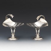 PAIR OF STERLING SILVER COMPOT