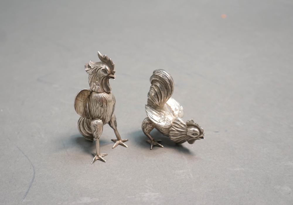 PAIR OF STERLING SILVER ‘FIGHTING