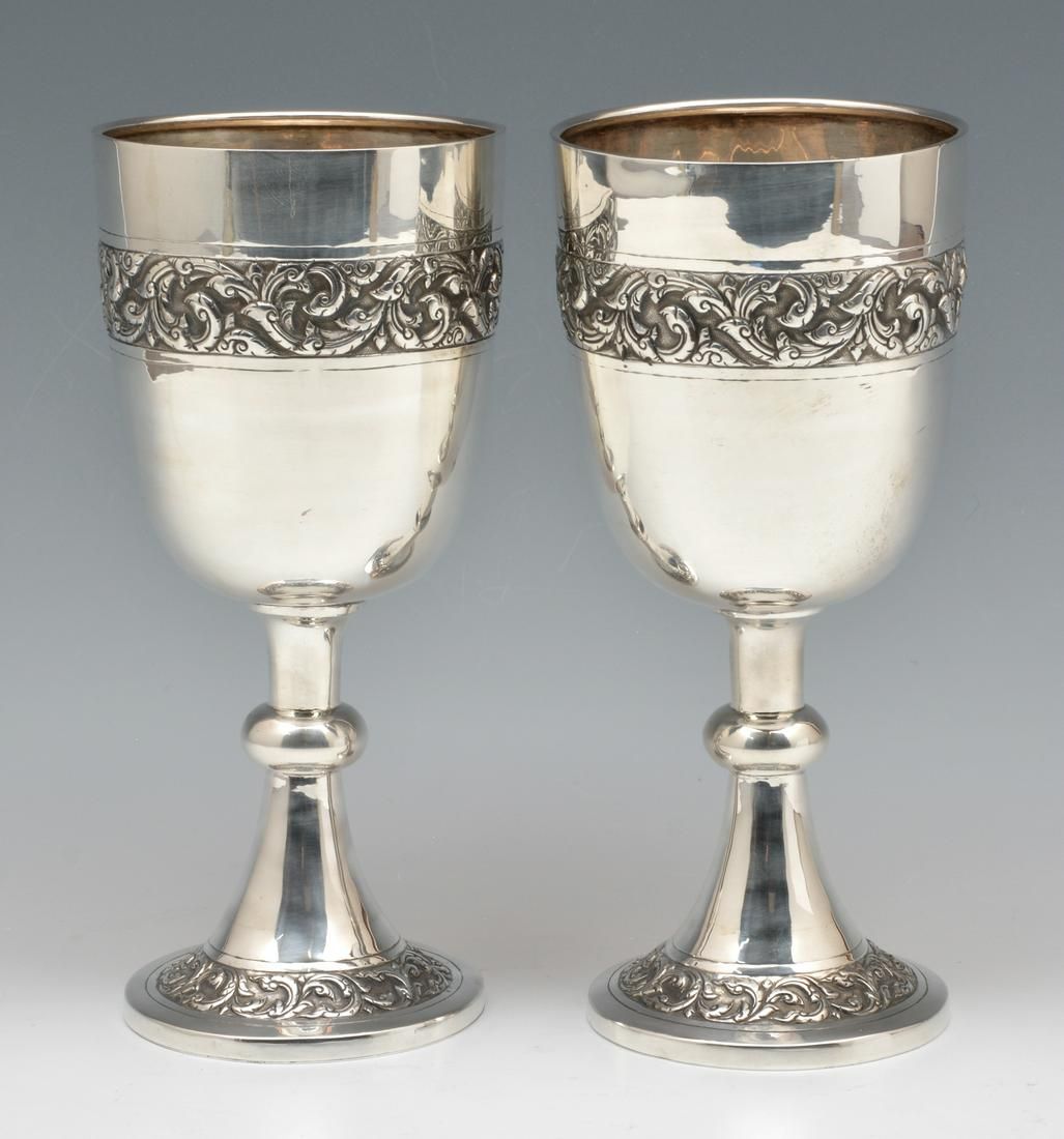 PAIR OF STERLING SILVER GOBLETS