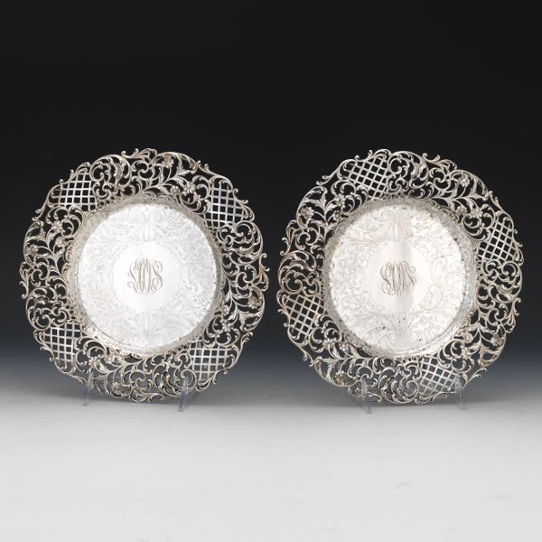 PAIR OF STERLING SILVER RETICULATED