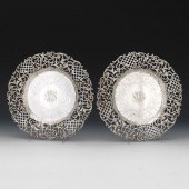 PAIR OF STERLING SILVER RETICU