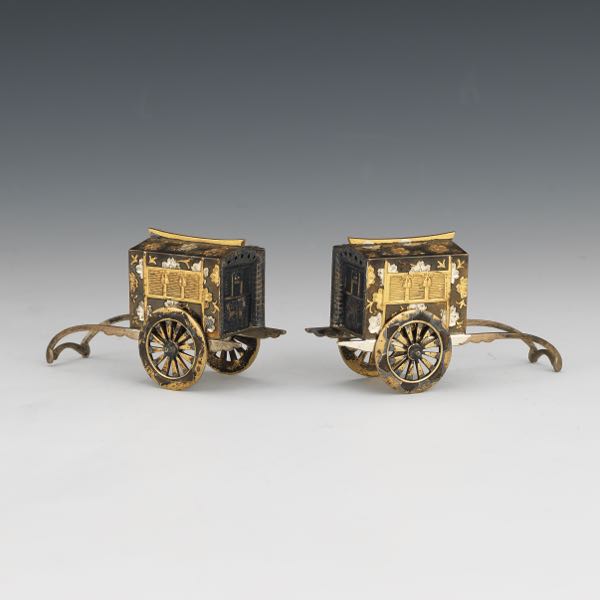PAIR OF STERLING SILVER SALT AND