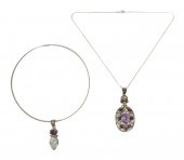PAIR OF STERLING SILVER SEMI P